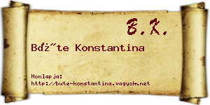 Büte Konstantina névjegykártya